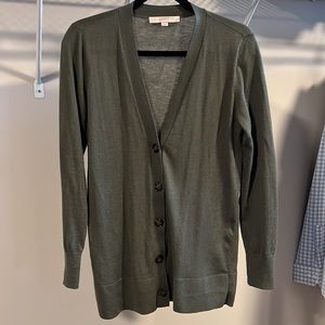 LOFT Green Boyfriend Cardigan